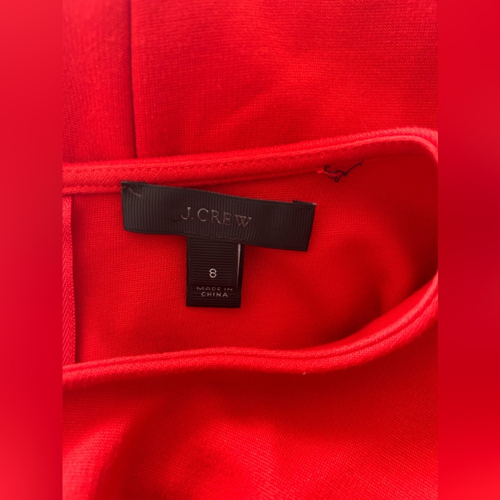 J. Crew Pleated Long Sleeve Red Knit Midi Dress - Picture 10 of 11